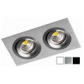 Foco basculante cuadrado empotrar Aluminio 2L, para Lámpara GU10/MR16, Blanco, Wengué ó Texturizado